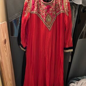 Embroidered Red Dress